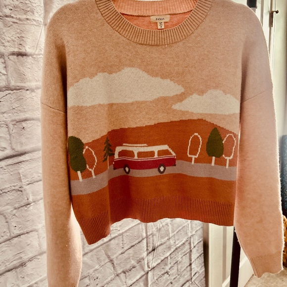 Debut Retro Scenic Sweater with Van Design - Picture 7 of 10